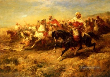 Arabian Pferdmen Arabien Adolf Schreyer Ölgemälde